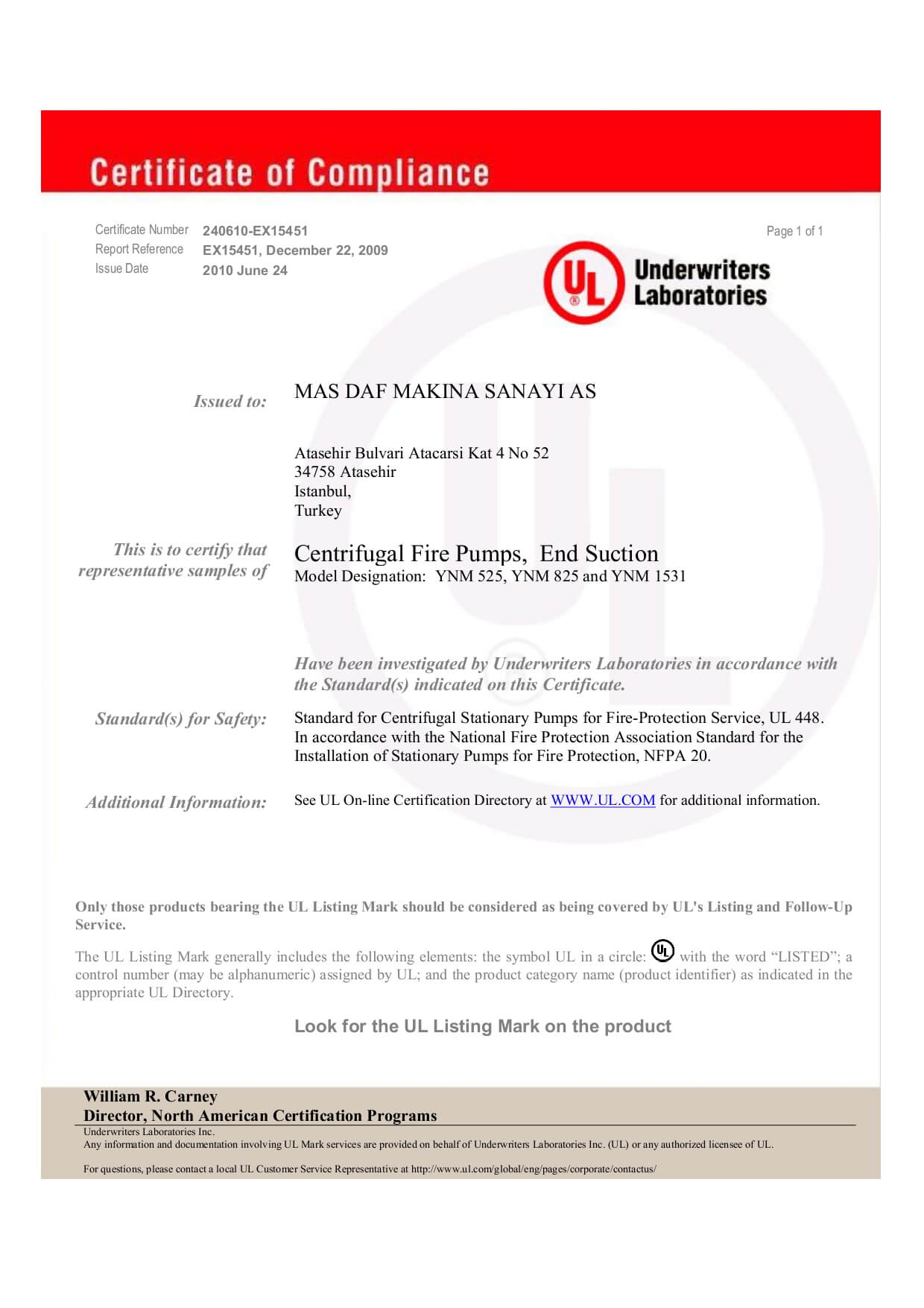 UL Certified End Suction Pumps